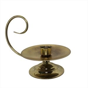 Baldwin Brass w/Spiral Loop Handle Bed Chamber Solid Brass Candle Holder